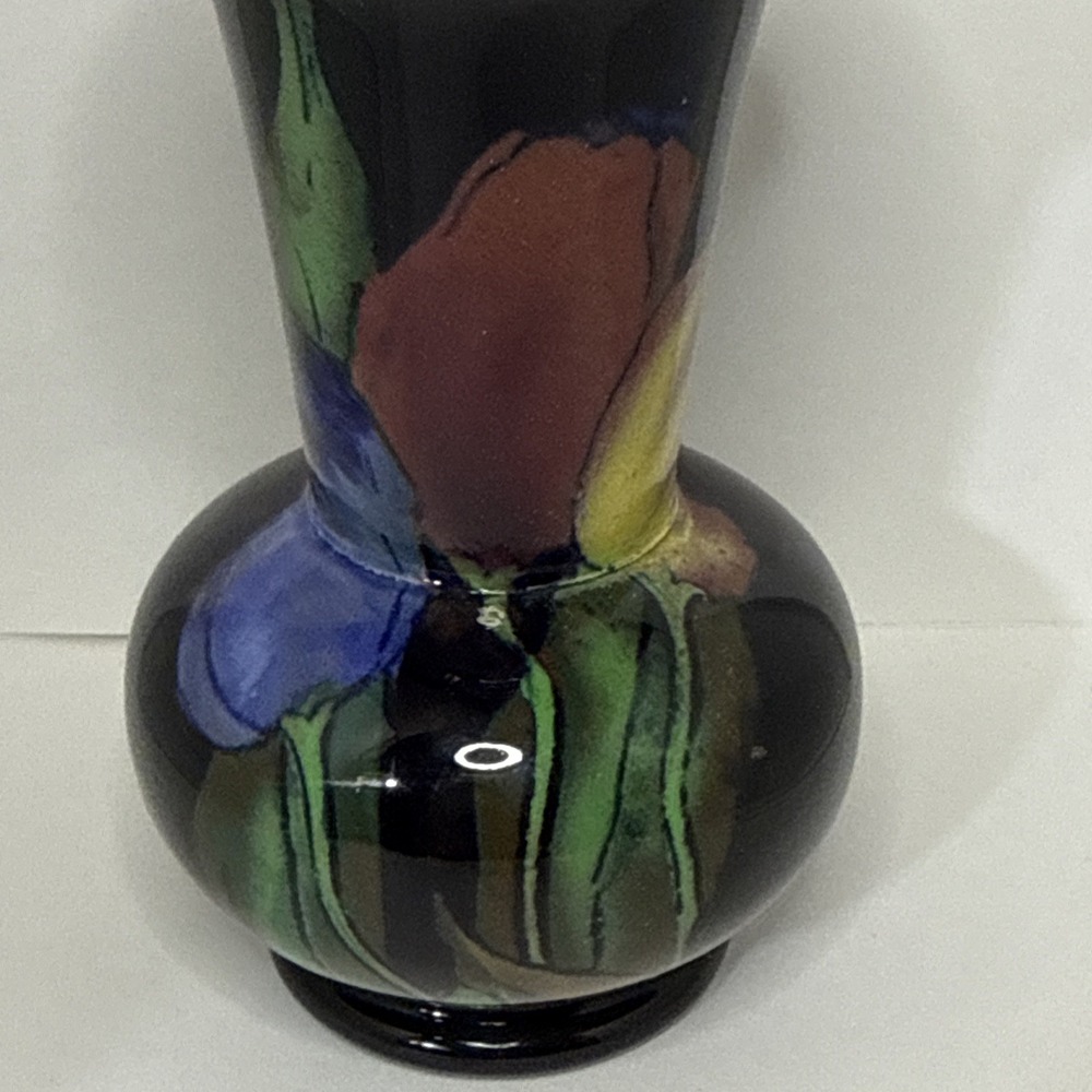 Royal Stanley Ware Jacobean Vase England Hand Painted Tulips 5"  #1611 - Picture 2 of 11